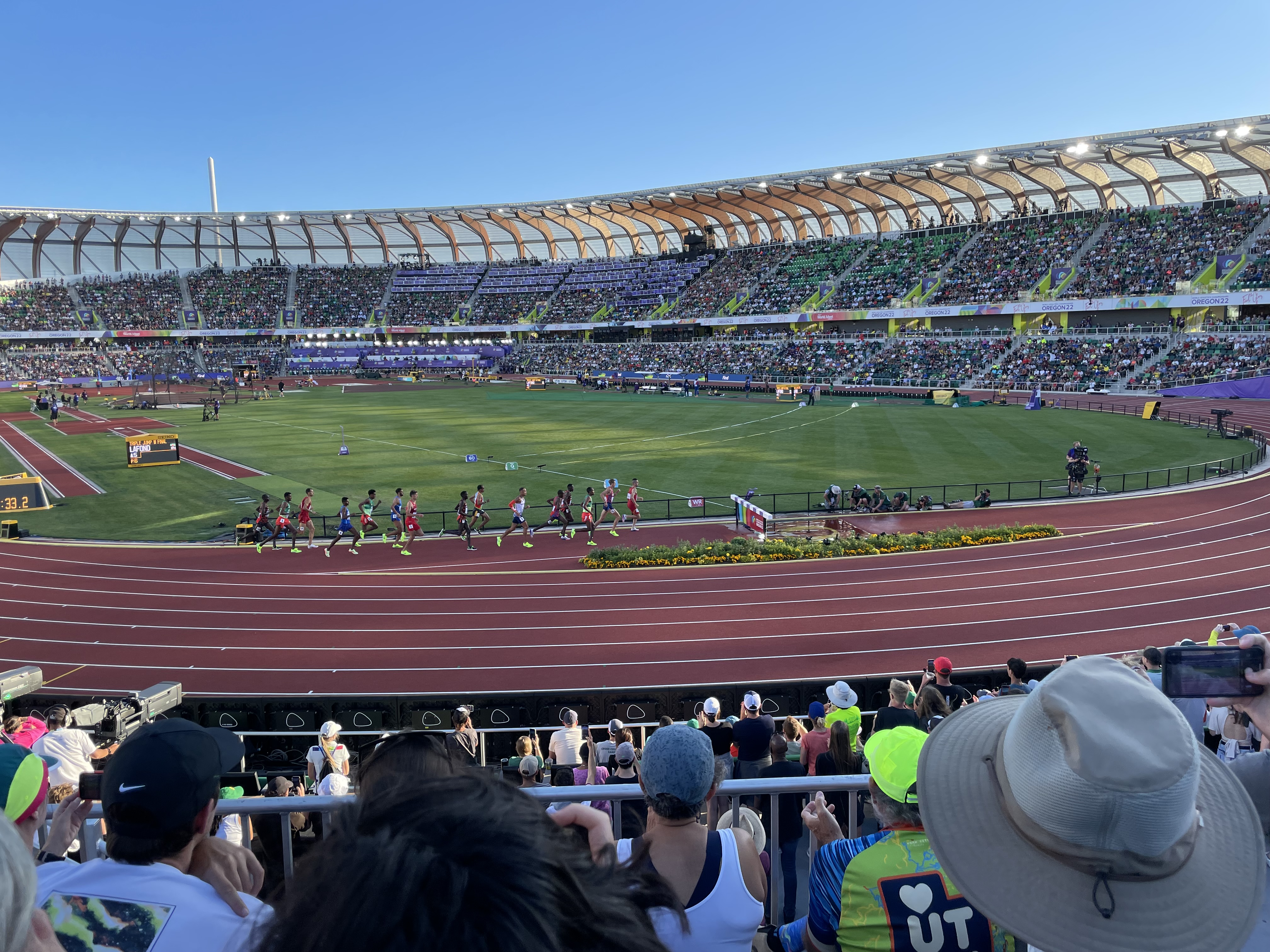 Heat of the men's steeplechase from the World Championships in Eugene, Oregion in the summer of 2022